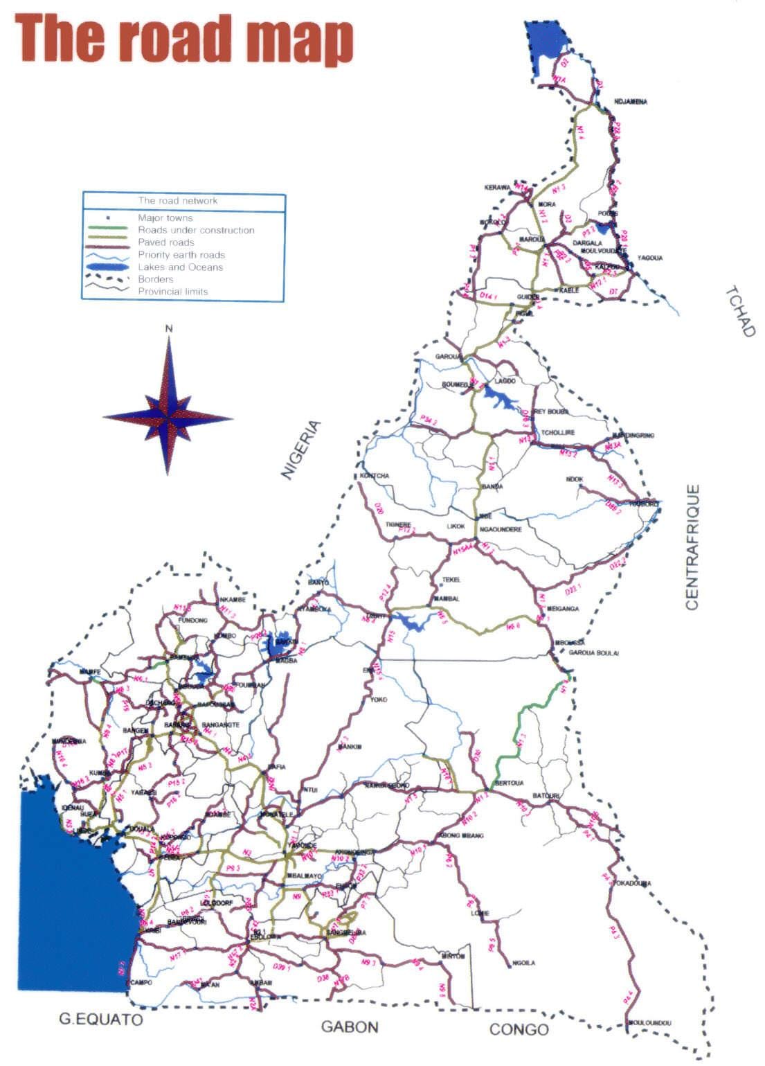 வரைபடம் கமரூன் சாலை